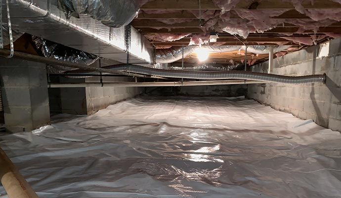 Waterproofed crawl space Waterproofed crawl space