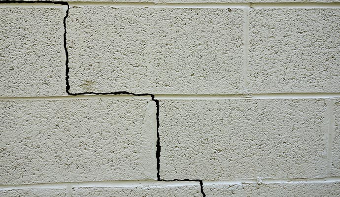 Cracked foundation wall Cracked foundation wall