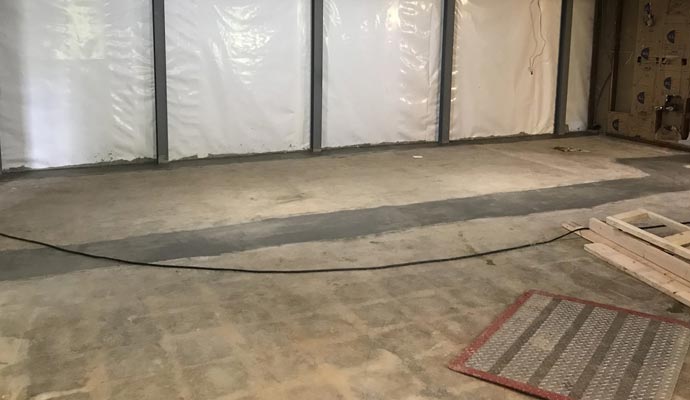 Repaired basement floor crack Repaired basement floor crack